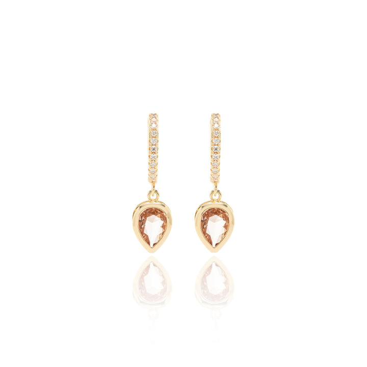 Bright Smokey Topaz Teardrop Earrings, 18k Gold Filled