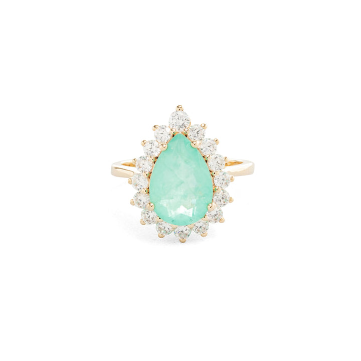 Bright Teardrop Paraiba Fusion Ring, 18k Gold Filled