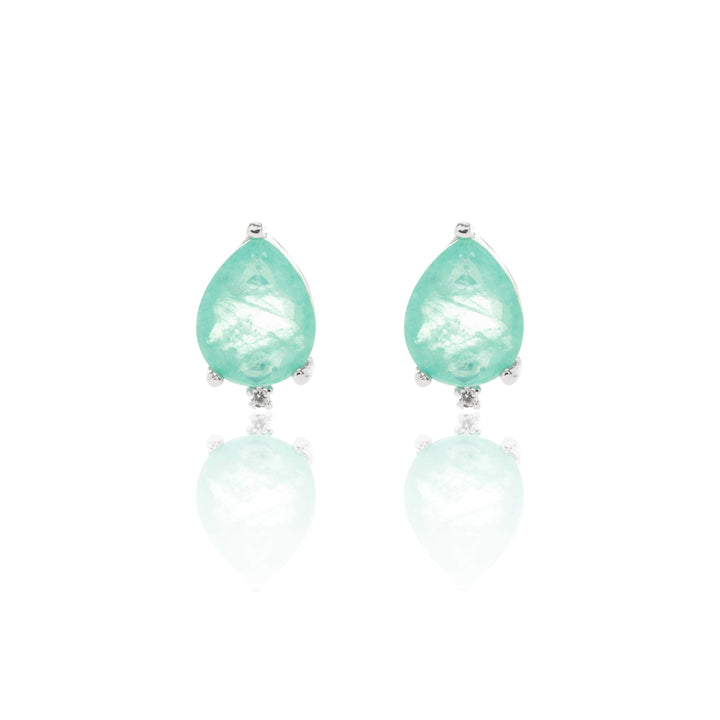 Bright Paraiba Tourmaline Teardrop Earrings, 925 Sterling Silver