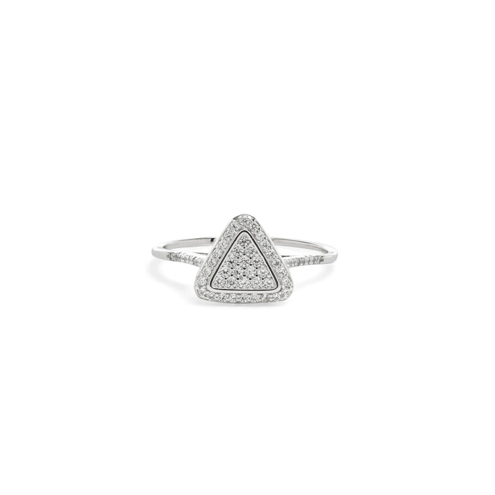 Bright Triangle with white Cubic Zirconia solitaire Ring, 925 Sterling Silver Elladora Store Australia