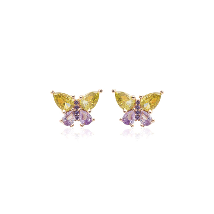 Bright Butterfly Stud Earrings,18k Gold Filled