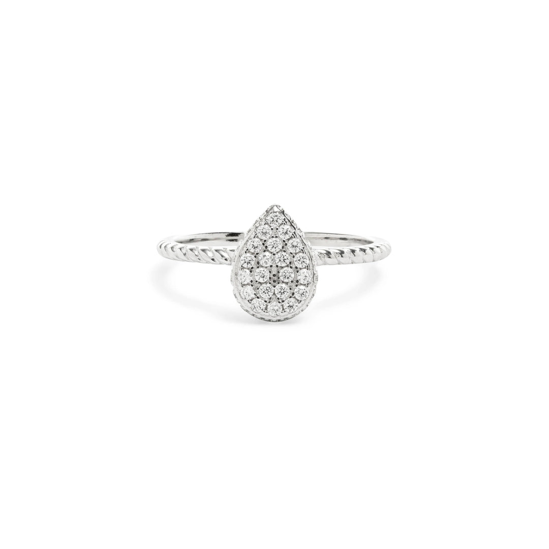 bright drop with white cubic zirconia  ring 925 Sterling Silver Elladora Store Australia 