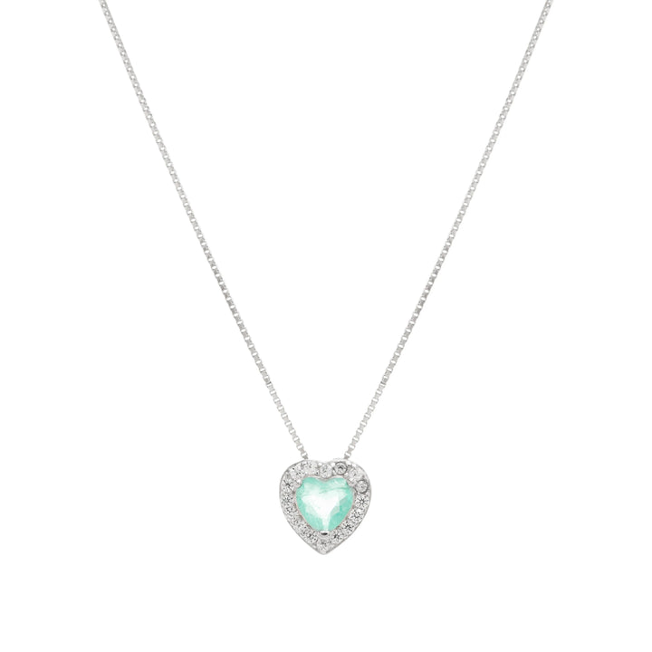 Bright Heart Paraiba Tourmaline Fusion Necklace, 925 Sterling Silver