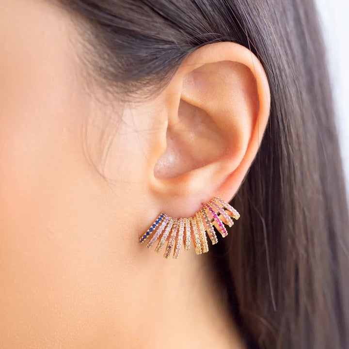 Bright Modern Wave Ear Cuffs Earrings, 18k Gold Filled