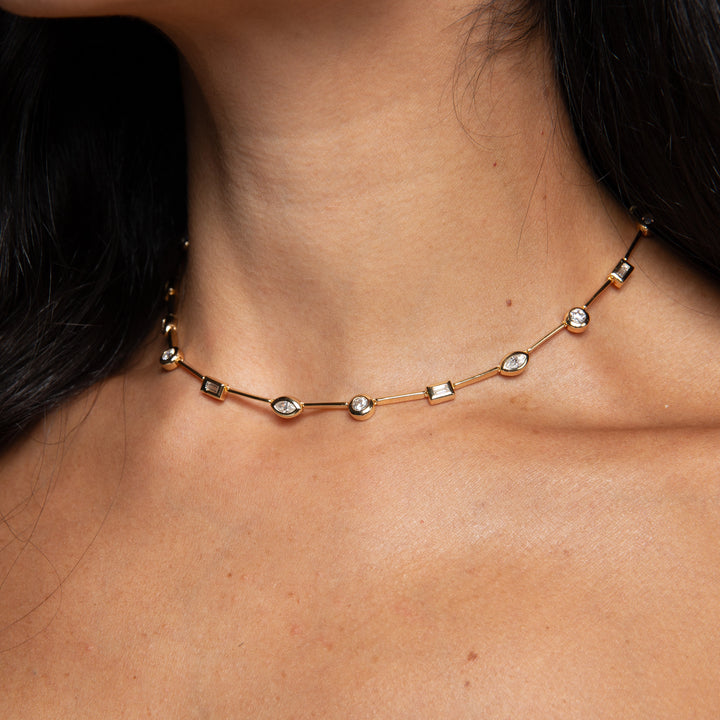 Bright Multiple Shapes Moissanite English Prong Setting, 925 Sterling Silver & Gold