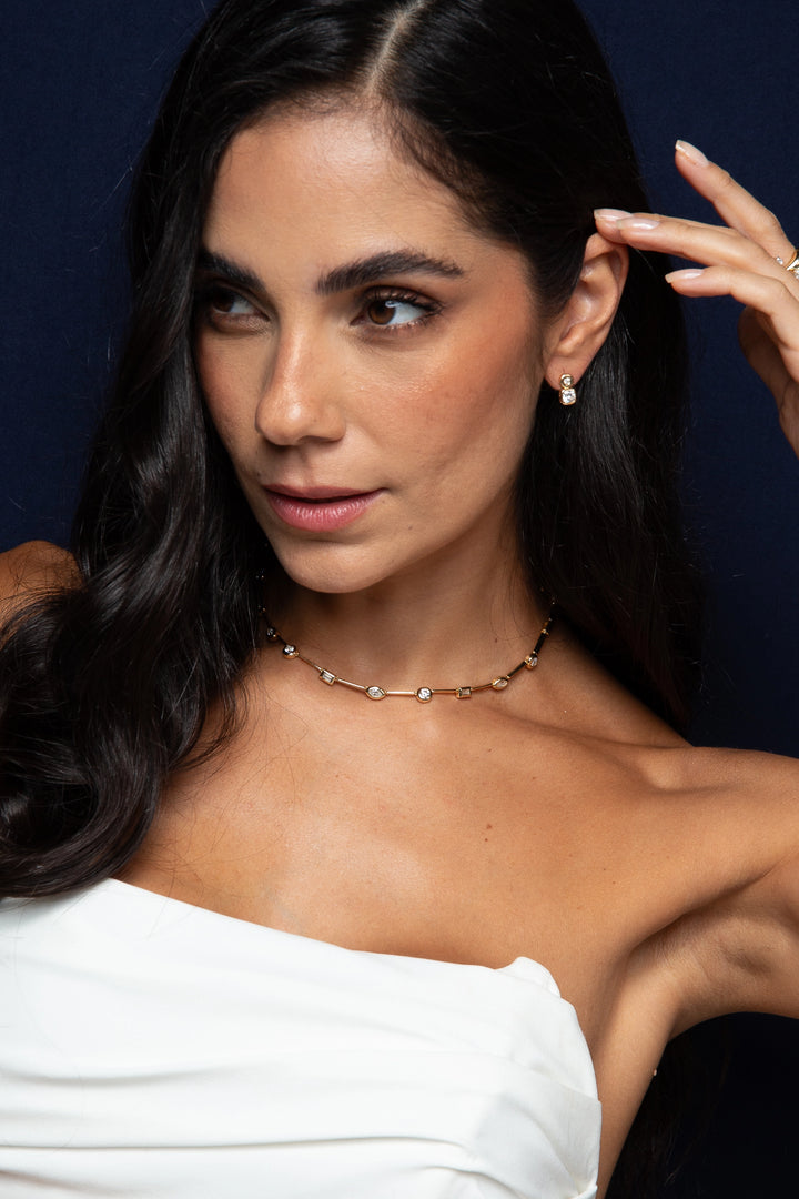 Bright Multiple Shapes Moissanite English Prong Setting, 925 Sterling Silver & Gold