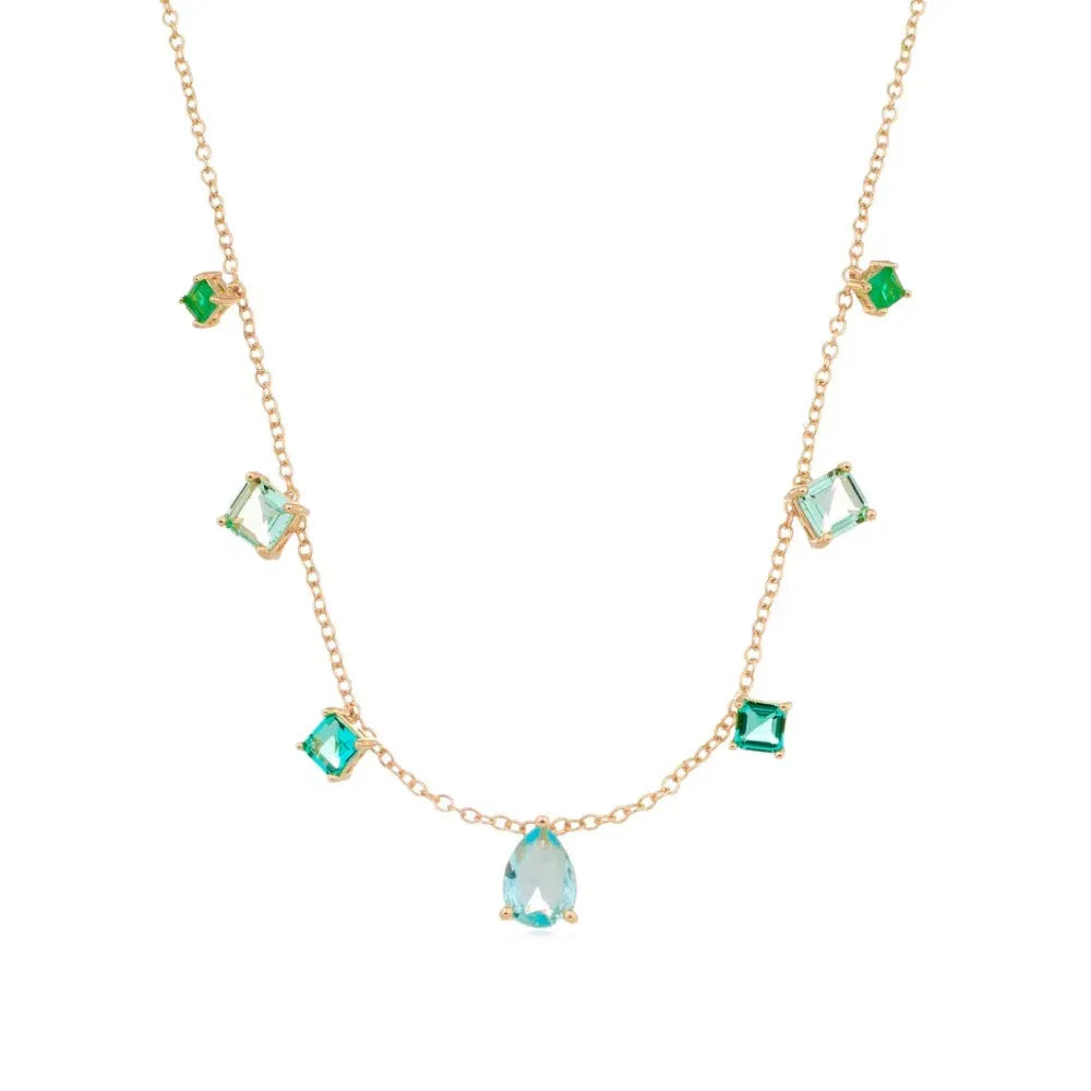 topaz with paraiba cristal pendant necklace, 18k gold filled Elladora Store Australia