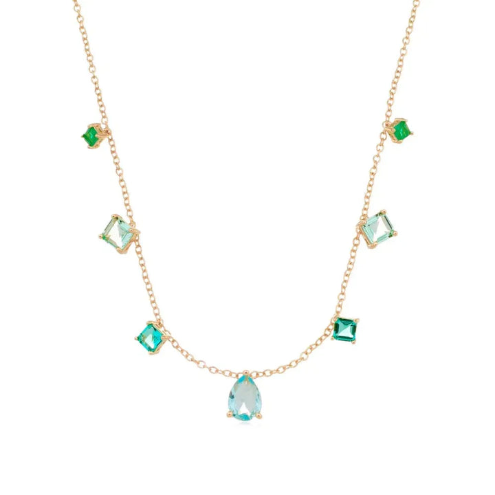 topaz with paraiba cristal pendant necklace, 18k gold filled Elladora Store Australia