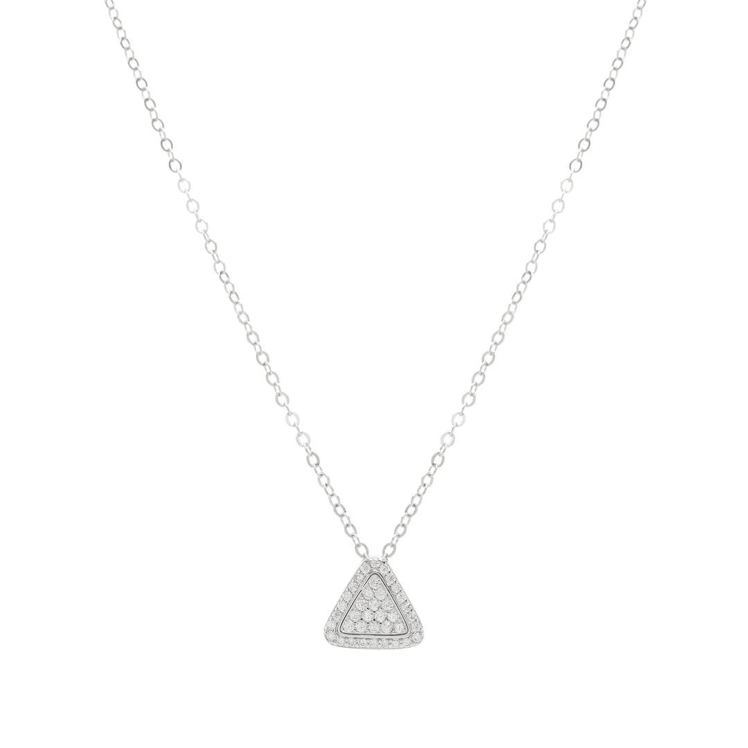 Bright Triangle with white Cubic Zirconia Pendant Necklace, 925 Sterling Silver Elladora Store Australia