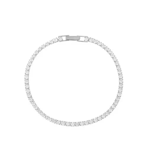 Bright White Zirconia Tennis Bracelet, 925 Sterling Silver