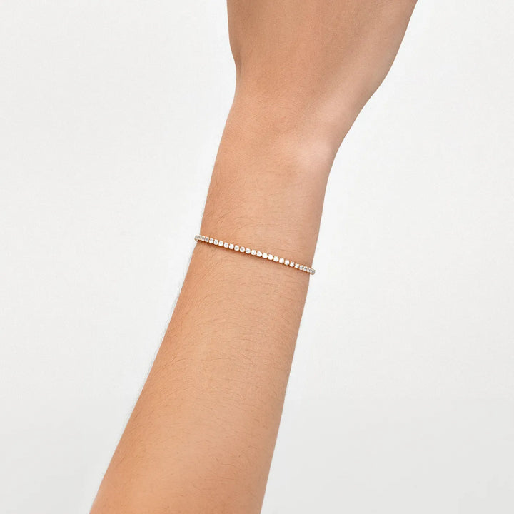 Bright White Zirconia Tennis Bracelet, 925 Sterling Silver