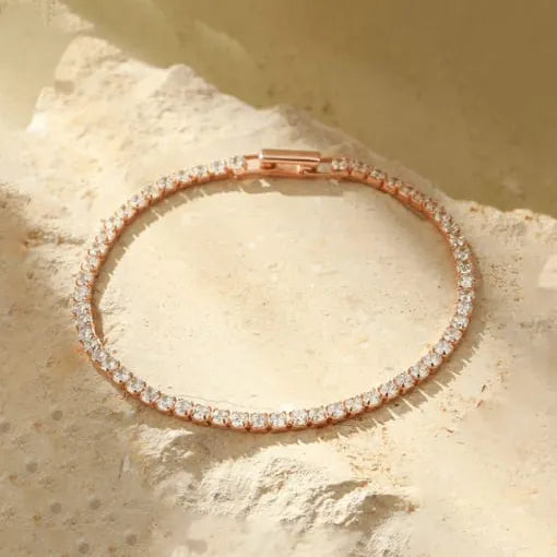 Bright White Zirconia Tennis Bracelet, 925 Sterling Silver