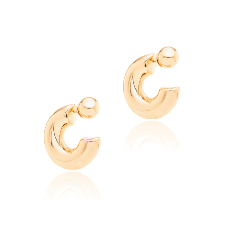 Classic Open Hoops Earrings 30mm, 18k Gold Plated