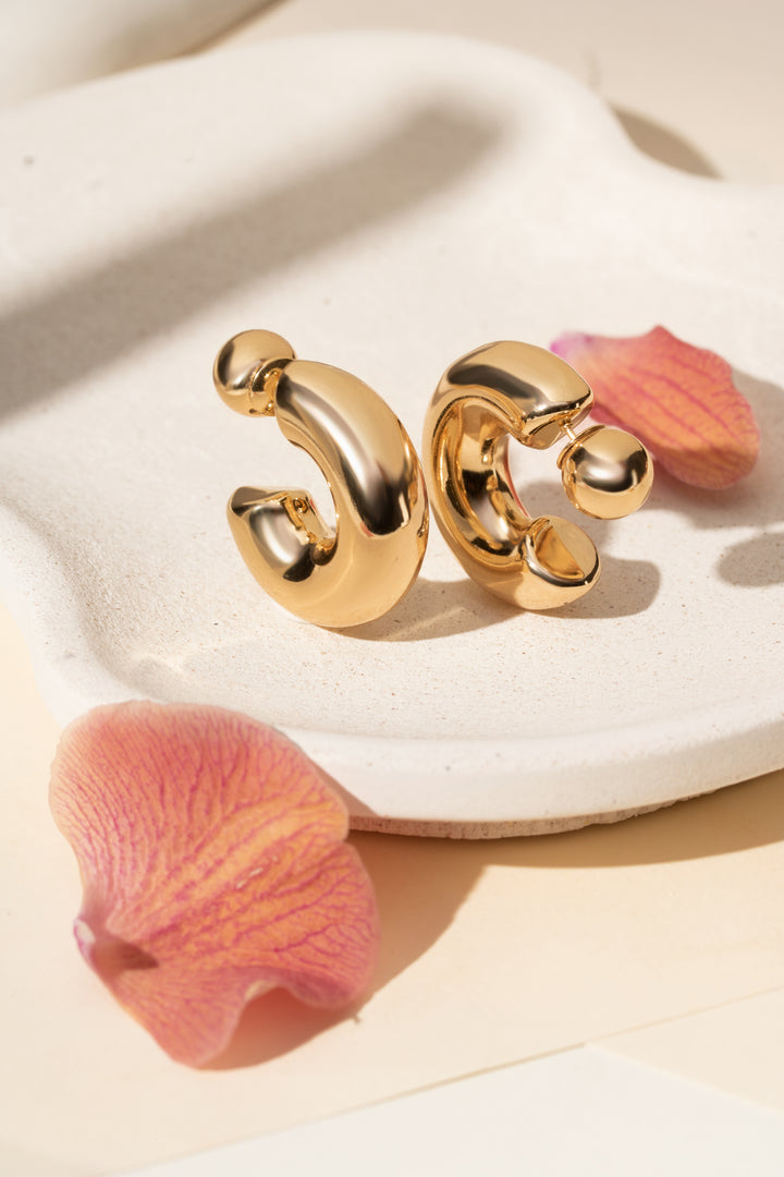 Classic Open Hoops Earrings 30mm, 18k Gold Plated