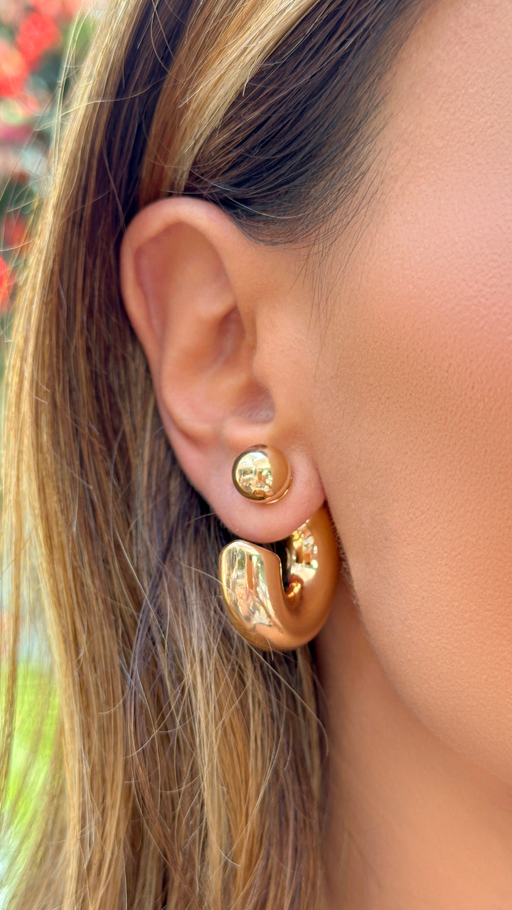 Classic Open Hoops Earrings 30mm, 18k Gold Plated