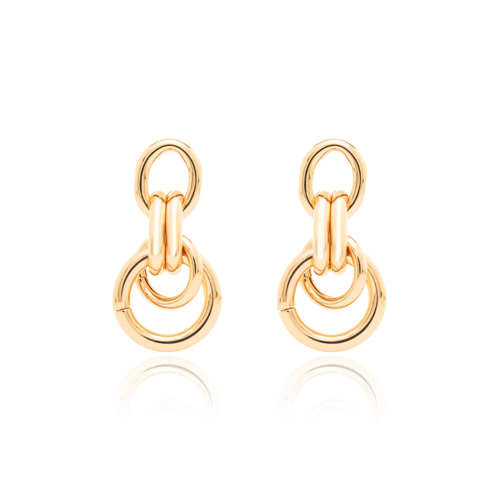 Classic Smooth Chain-Link Drop Earrings, 18k Gold Plated