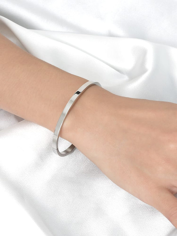 Classic Bangle Bracelet, Stainless Steel 18k Gold Plated