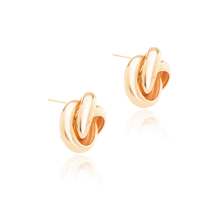 Classic Crossover Hoop Earrings, 18k Gold Plated