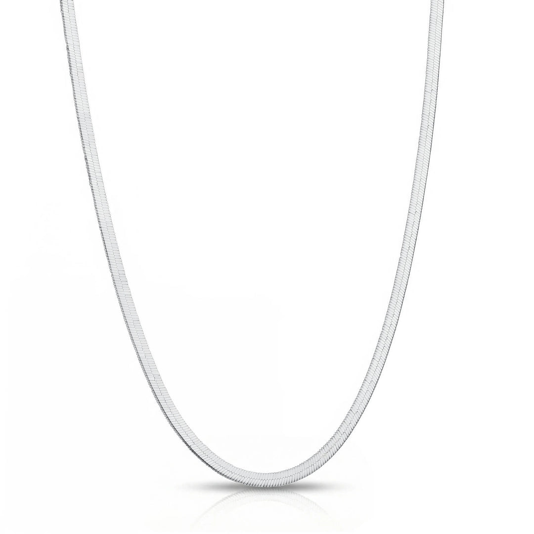Classic Flat Choker Necklace, Stainless Steel