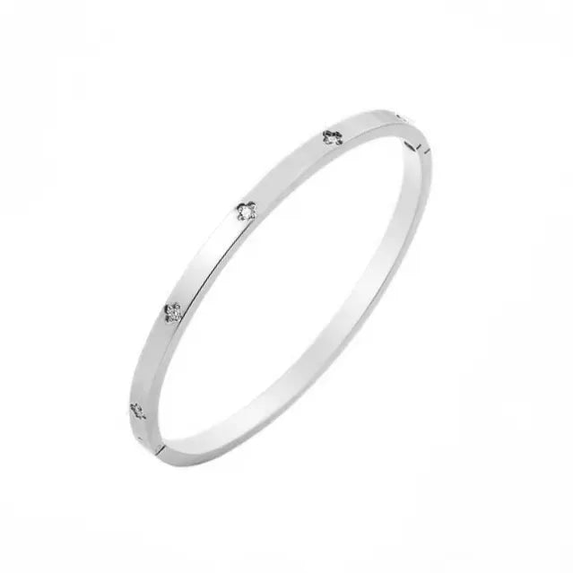Classic Mini Stars Bangle Bracelet, Stainless Steel 18k Gold Plated