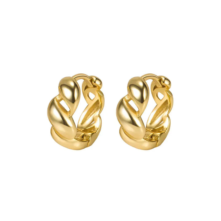 Classic Organ Huggie Earrings, 925 Sterling Silver & Gold Plated