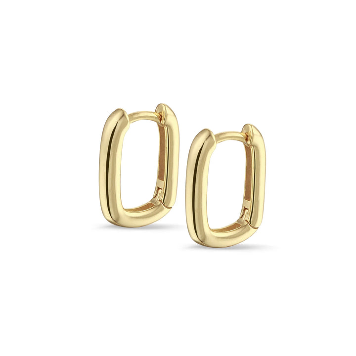Classic Square Huggie Earring, 925 Sterling Silver & 18k Gold Plated