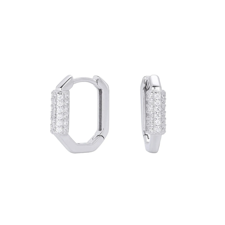 Minimalist White CZ Dainty Huggie Earrings, 925 Sterling Silver & Gold Plated