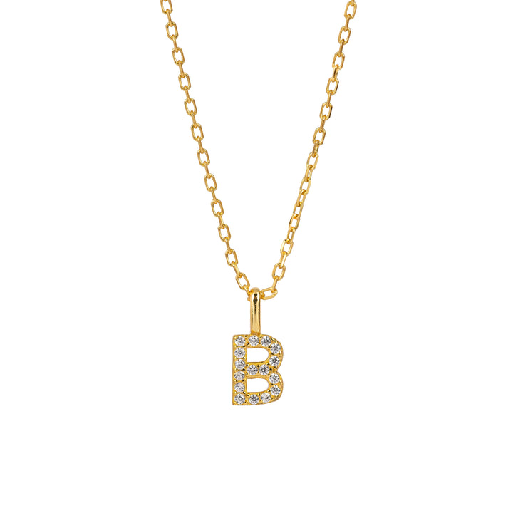 Minimalist Letter Pendant Necklace, 925 Sterling Silver