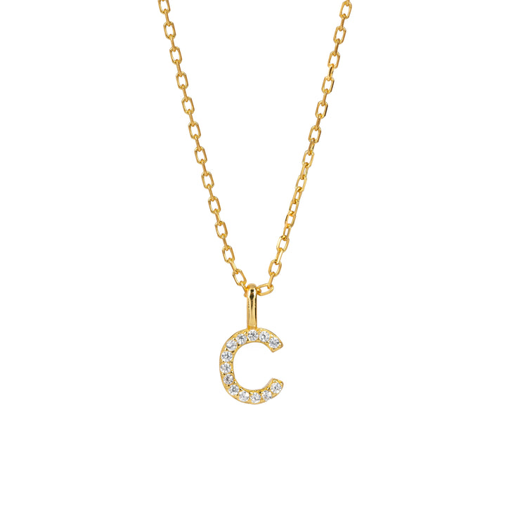 Minimalist Letter Pendant Necklace, 925 Sterling Silver
