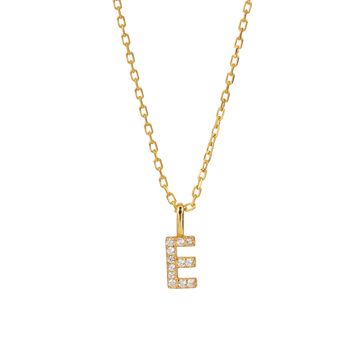 Minimalist Letter Pendant Necklace, 925 Sterling Silver