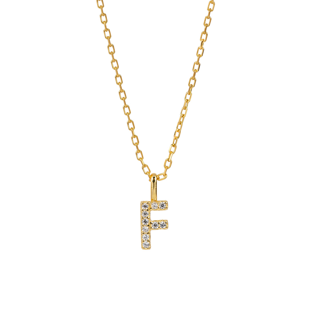 Minimalist Letter Pendant Necklace, 925 Sterling Silver