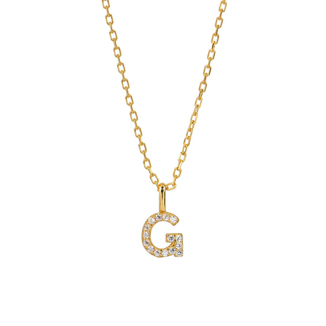 Minimalist Letter Pendant Necklace, 925 Sterling Silver