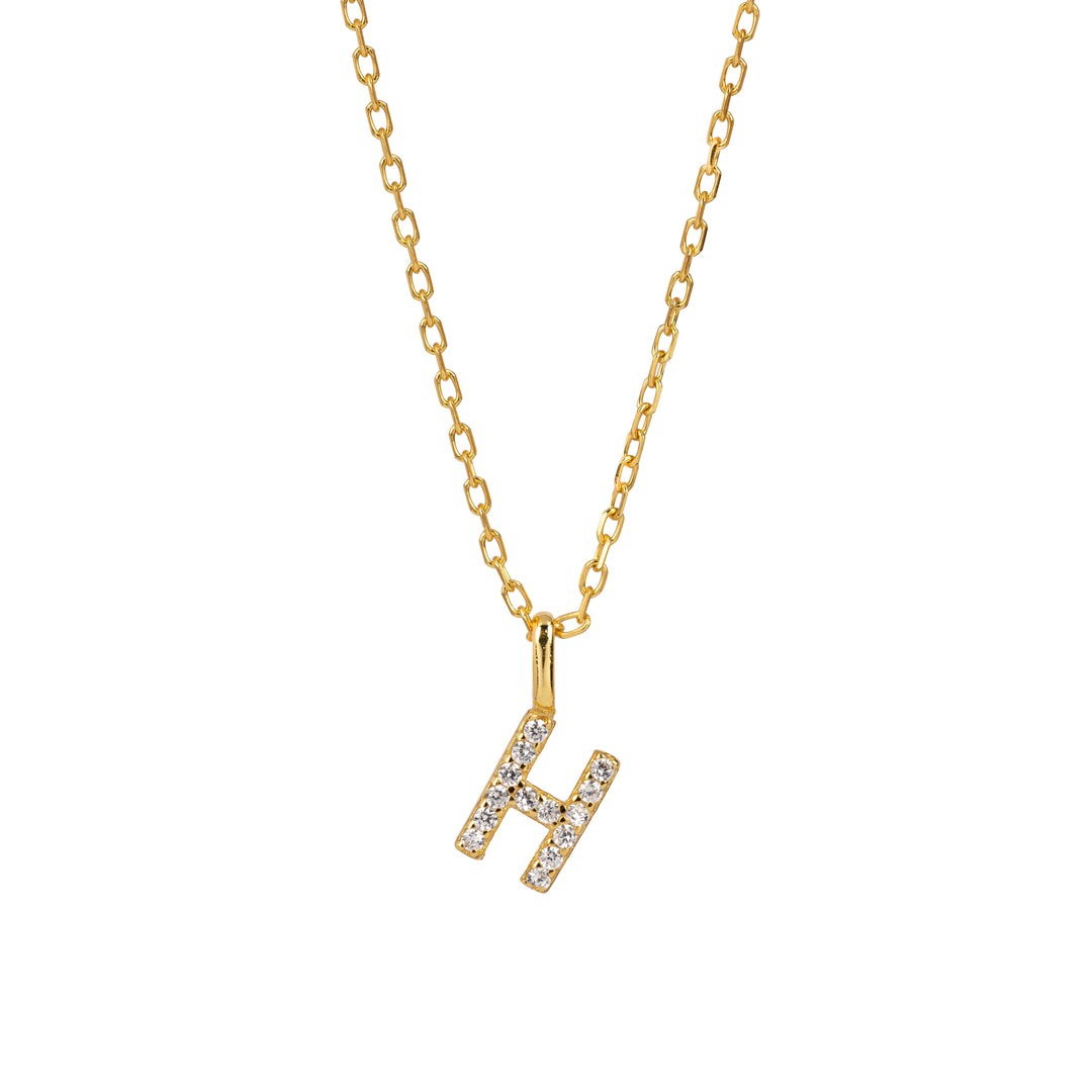 Minimalist Letter Pendant Necklace, 925 Sterling Silver