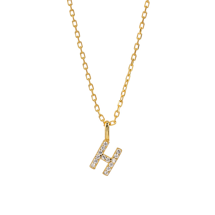 Minimalist Letter Pendant Necklace, 925 Sterling Silver