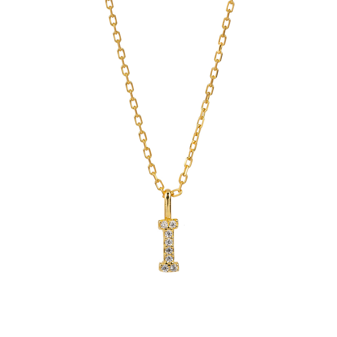 Minimalist Letter Pendant Necklace, 925 Sterling Silver