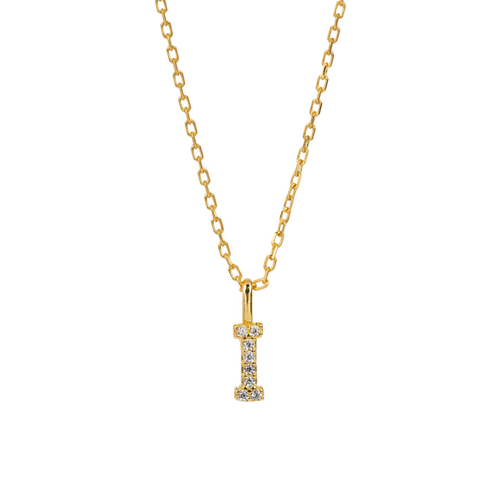 Minimalist Letter Pendant Necklace, 925 Sterling Silver