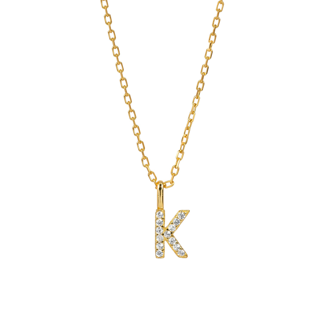 Minimalist Letter Pendant Necklace, 925 Sterling Silver