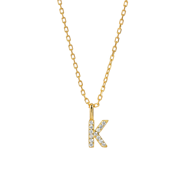 Minimalist Letter Pendant Necklace, 925 Sterling Silver