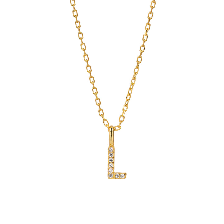 Minimalist Letter Pendant Necklace, 925 Sterling Silver