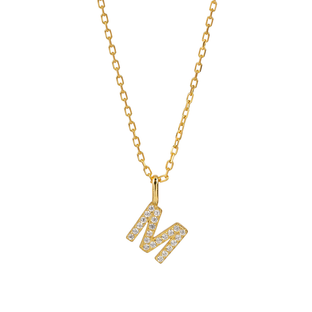 Minimalist Letter Pendant Necklace, 925 Sterling Silver