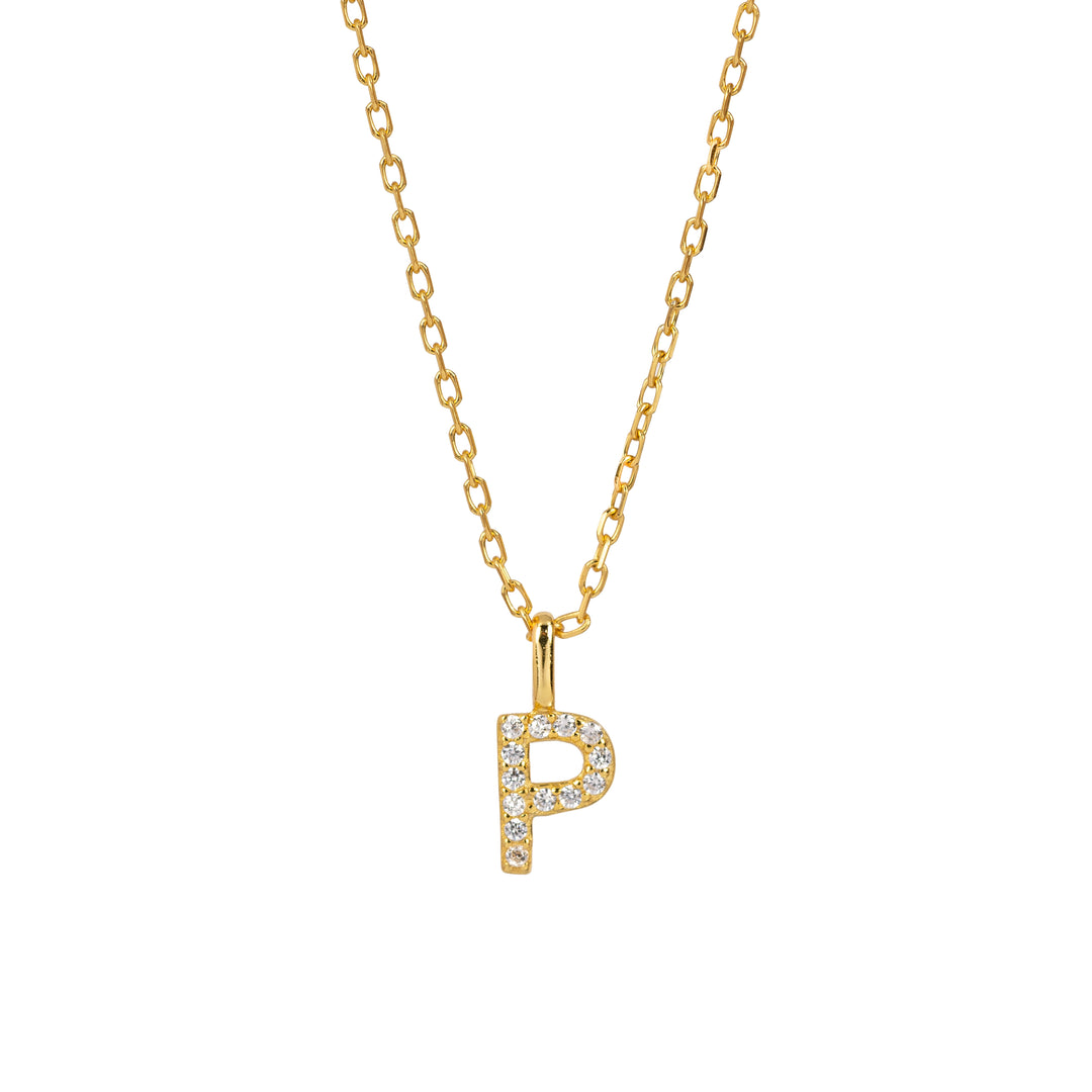 Minimalist Letter Pendant Necklace, 925 Sterling Silver