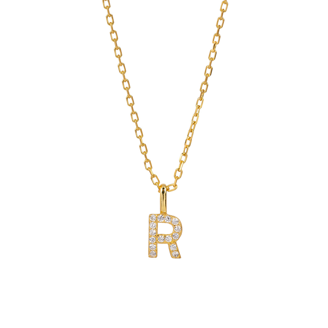 Minimalist Letter Pendant Necklace, 925 Sterling Silver
