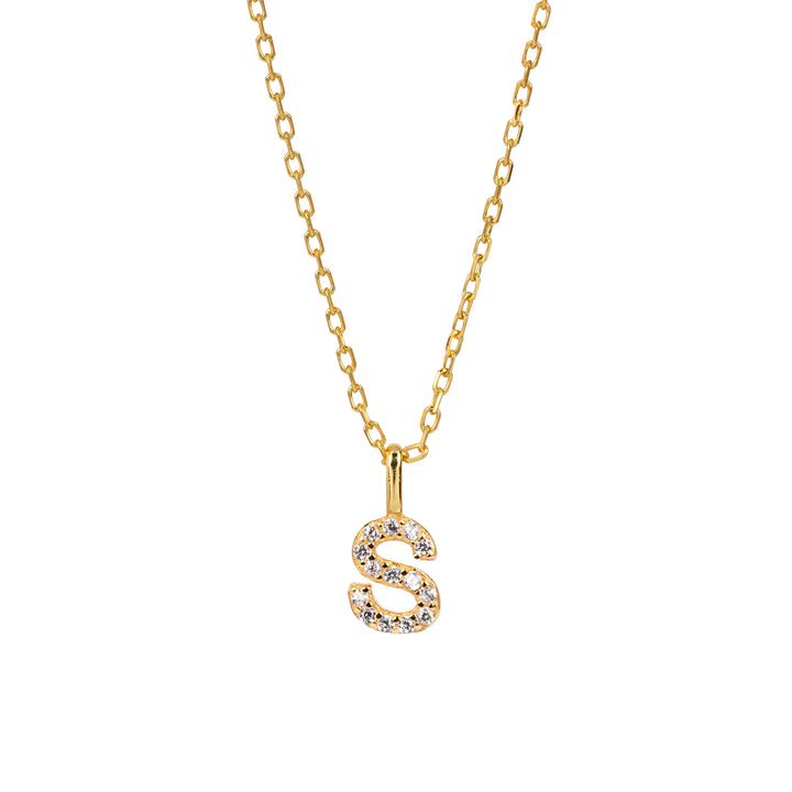 Minimalist Letter Pendant Necklace, 925 Sterling Silver
