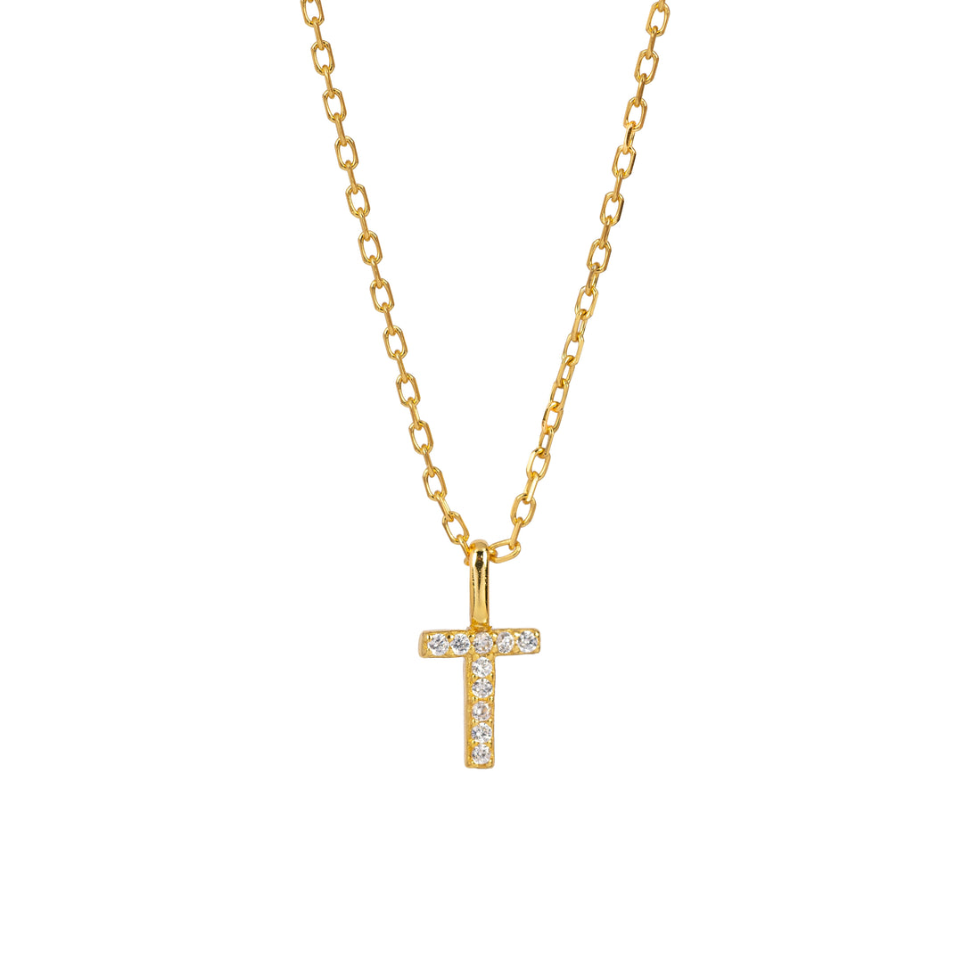 Minimalist Letter Pendant Necklace, 925 Sterling Silver