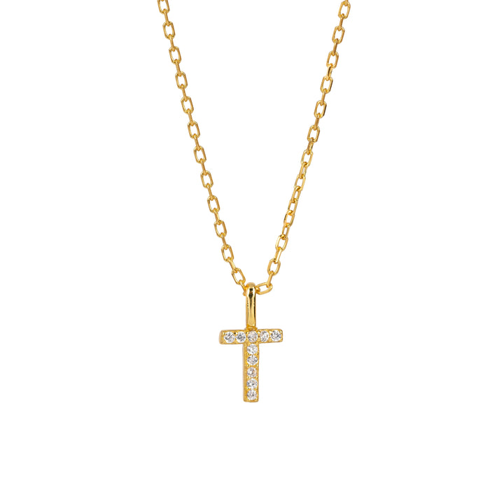 Minimalist Letter Pendant Necklace, 925 Sterling Silver