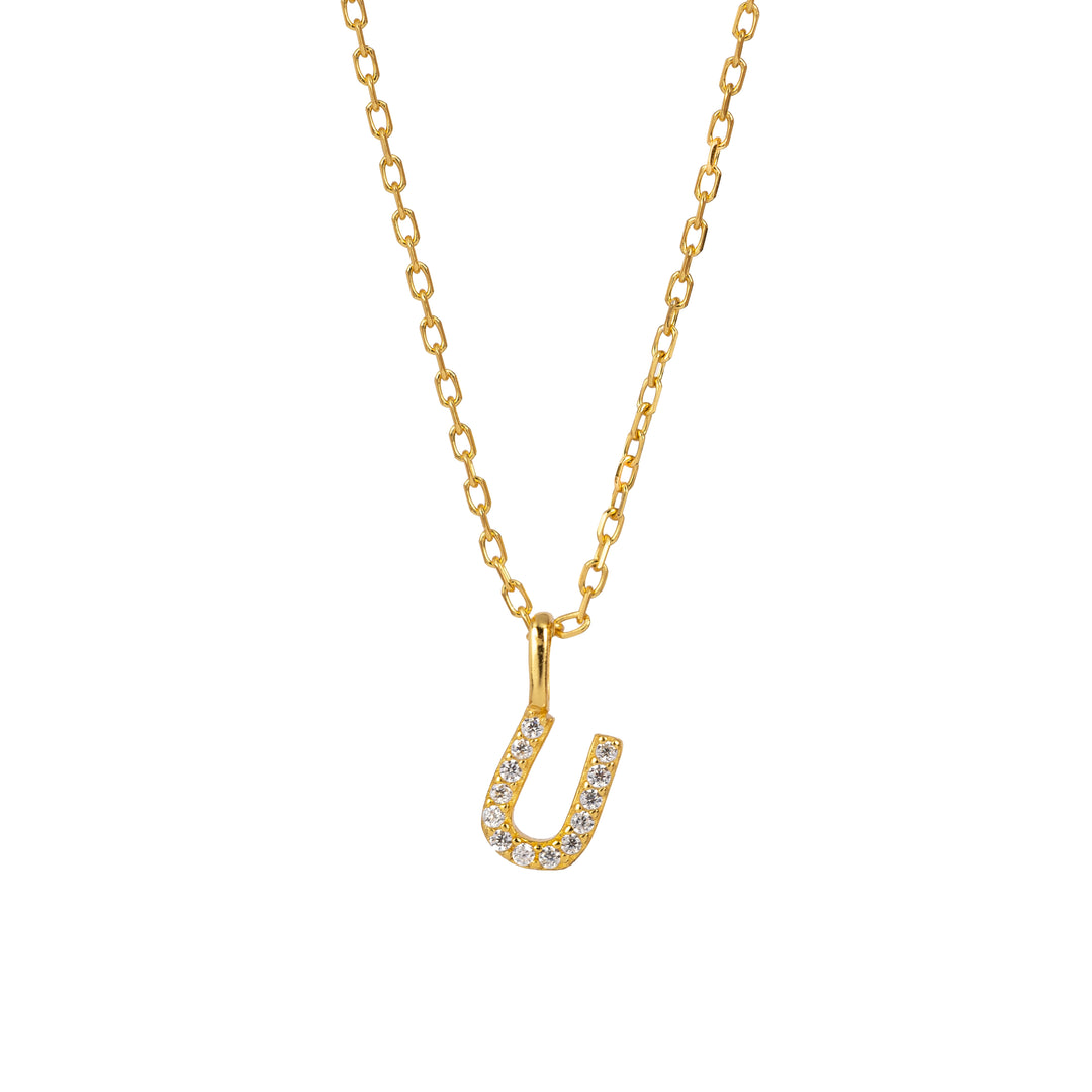 Minimalist Letter Pendant Necklace, 925 Sterling Silver