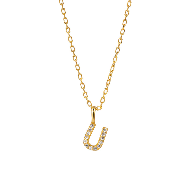Minimalist Letter Pendant Necklace, 925 Sterling Silver