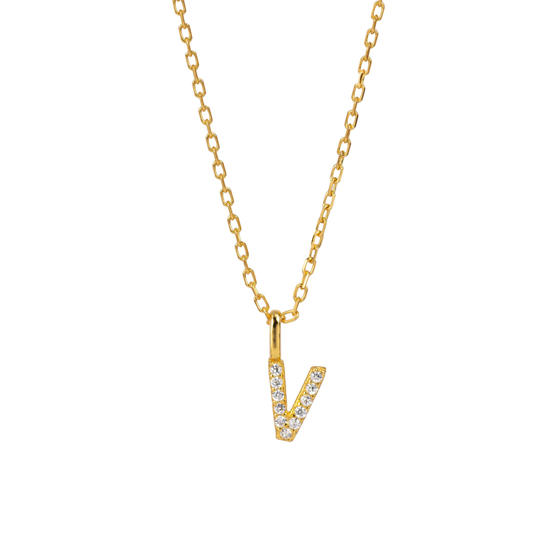 Minimalist Letter Pendant Necklace, 925 Sterling Silver
