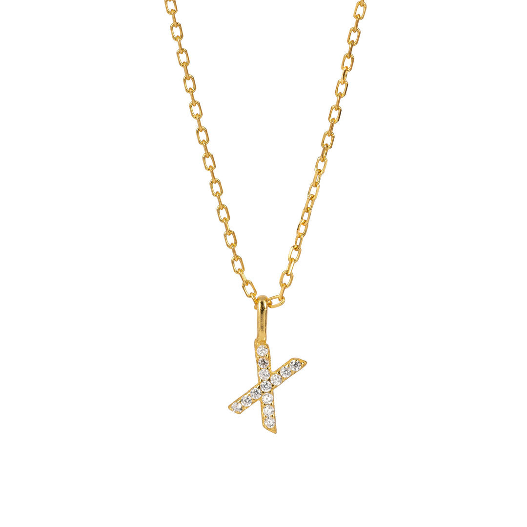 Minimalist Letter Pendant Necklace, 925 Sterling Silver
