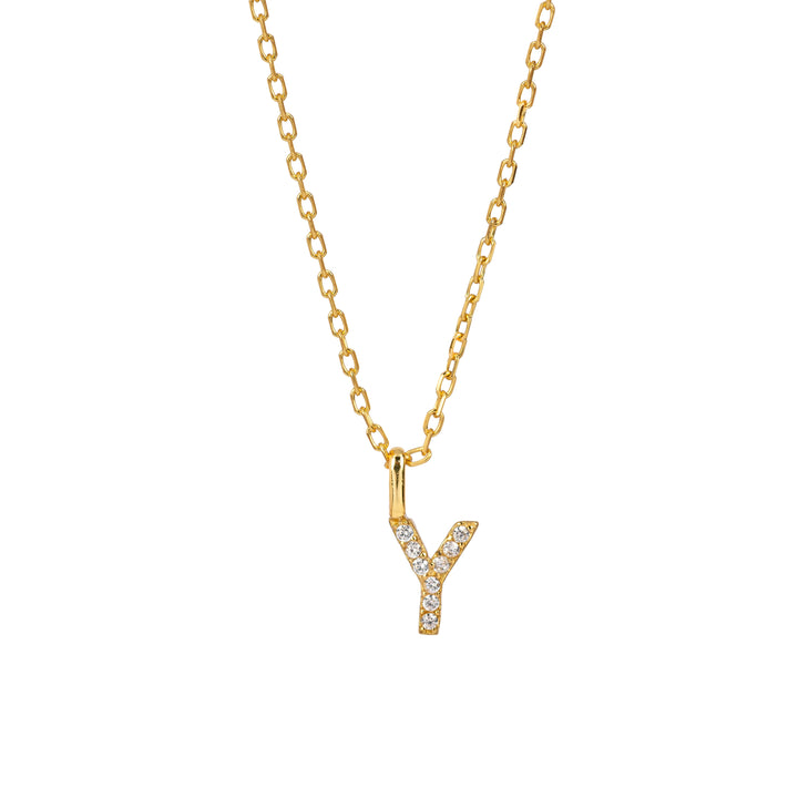Minimalist Letter Pendant Necklace, 925 Sterling Silver